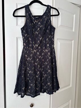 Speechless navy blue/beige sleeveless mini dress a-line Size 5